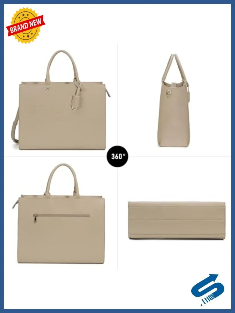 Tote Bag with Shoulder Strap Faux Leather Top Handle Satchel